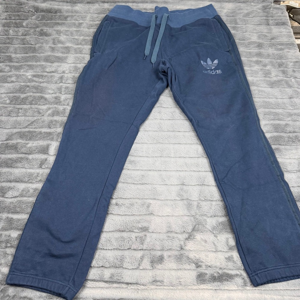 Adidas Originals Mens Navy Blue Trefoil Fleece Sweatpants XL Joggers 3-Stripe